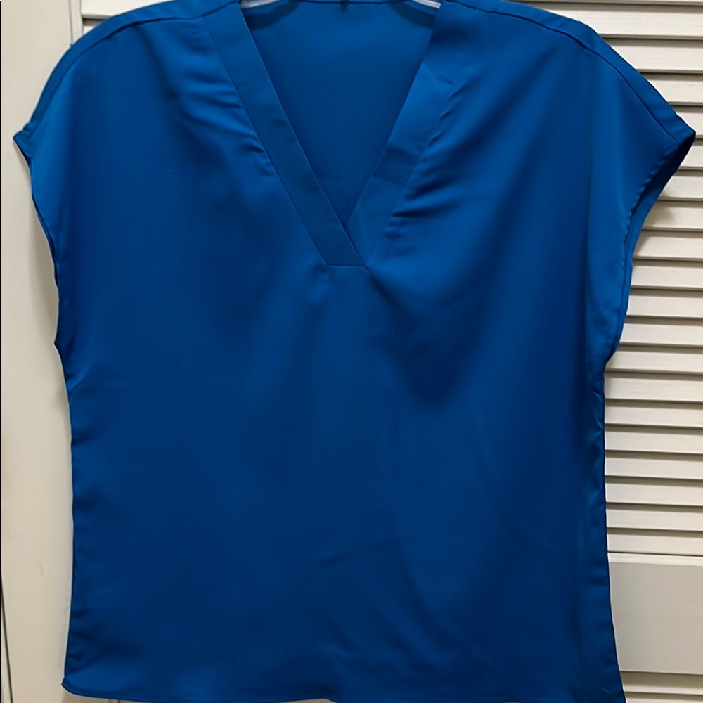 Blue V-Neck Women's Top